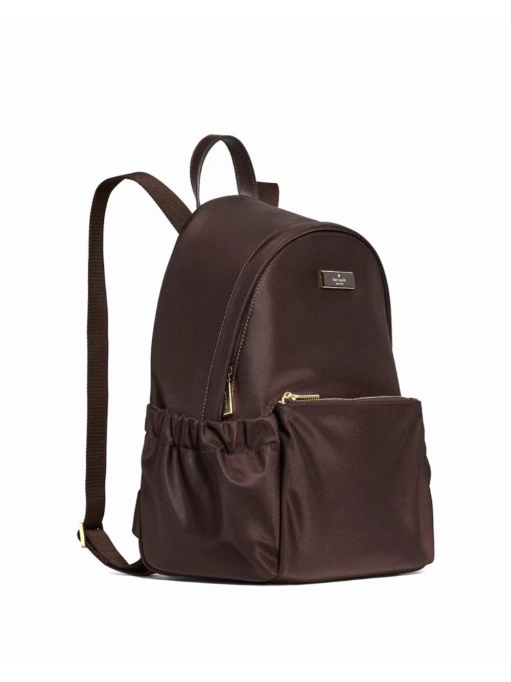 New Kate Spade New York Carter Nylon Dome Backpack Hot Fudge